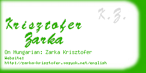 krisztofer zarka business card